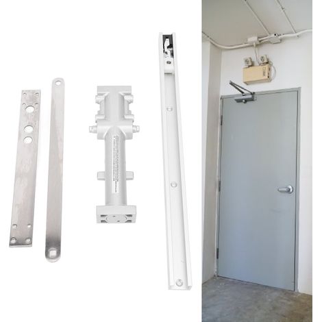 Cierrapuertas hidráulico automático de aluminio – velocidad regulable – cierrapuertas para puertas de madera/metal/cristal (ancho ≤ 1100 mm, peso 40–65 kg) (1/5)