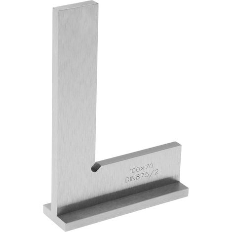 Escuadra de precisión DIN875/2 de 100x70 mm, regla angular de acero al carbono de 90°, accesorios de ingeniería. (1/2)