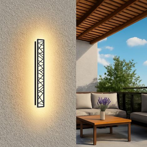 Applique murale extérieure, LED, longue, luminaire étanche IP65, 14W noir (1/5)