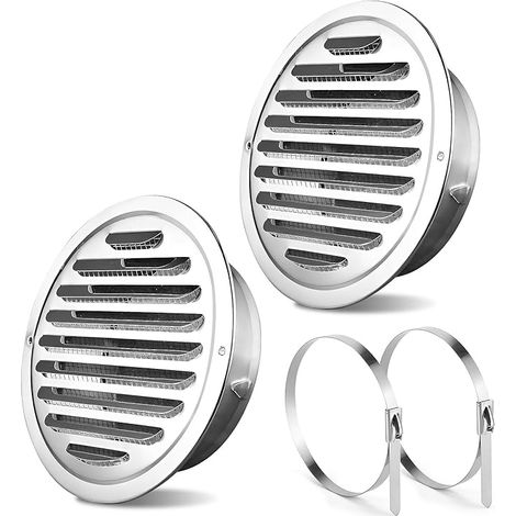 grilles de ventilation, grilles de ventilation en acier inoxydable protection contre les insectes, grilles rondes de 80 mm, grilles protection contre les intempéries pour garage (1/5)