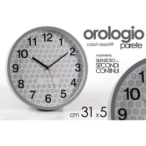 Horloge Murale Ronde 31x5cm Plastique Silencieux Vanity Classique Moderne 681295 (1/2)