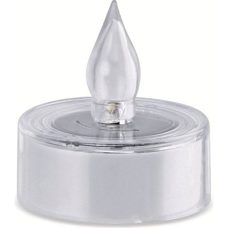 Bougies Chauffe Plat LED 2 Pièces - Bougie Chauffe Plat à Énergie Solaire - Bougies Chauffe Plat 6-8 Heures d'Autonomie - Fausse Bougie Flamme Vacillante - 5x5,5 cm - Blanc