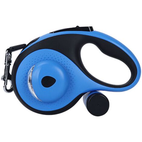 Laisse rétractable pour chien de 8 m (26 pi) pour chiens de taille moyenne à grande jusqu'à 50 kg (110 lb) - Laisse extensible robuste avec câble anti-morsure, lumière LED, distributeur de sacs à crot (1/5)