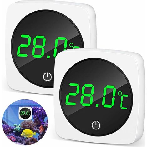 2 Pièces Thermomètres Électroniques d'Aquarium Thermomètre Digital Mini LED Thermomètre d’Eau Numérique Étanche (1/5)