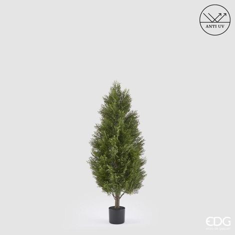 EDG Enzo De Gasperi Pianta Artificiale Cipresso H 120 Cm Verde con Vaso – Anti UV per Interno ed Esterno (1/3)