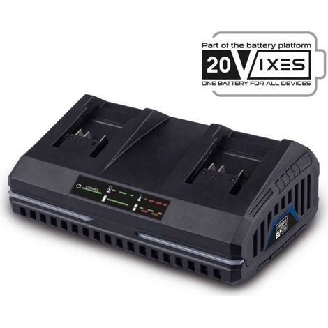 Cargador rapido de bateria doble 20v para baterias ixes Scheppach sdbc4.5a (1/4)