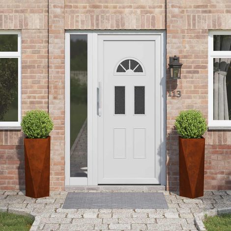 Jardinière 2 pcs-Lot de 2 Pot de fleur-Bac à fleurs Rouillé 30 x 30 x 75 cm (1/5)