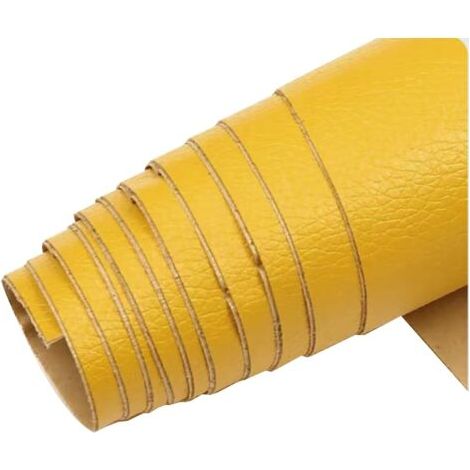 Patch En Cuir auto-adhésif PVC trous de réparation Autocollant Cuir Kit Premiers Soins pour Canapé de Siège de Voiture Meubles Vestes Sac À Main Patch,jaune,35x137 cm (1/2)