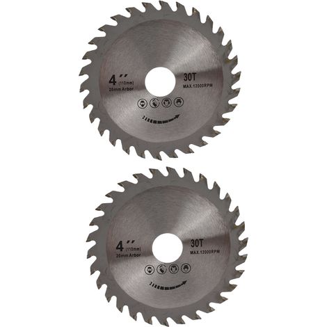 Lot de 2 disques de scie circulaire 4x30T pour le travail du bois, pour la menuiserie et le bricolage, 105 mm (1/5)