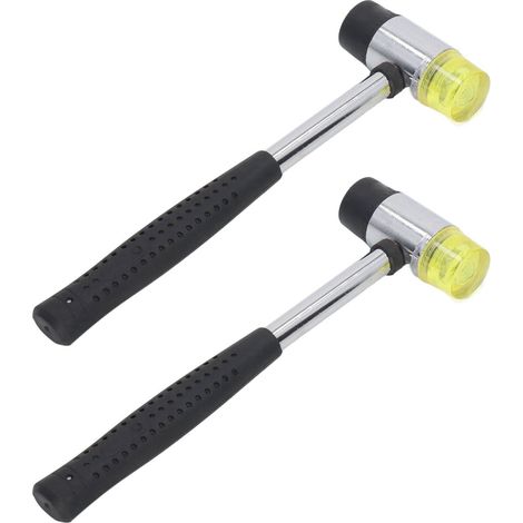Maillet en Caoutchouc 25mm avec Manche Acier et Embout Amovible pour Travail du Bois et Bijouterie - 2 Pièces (1/5)