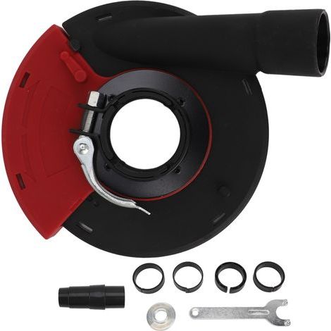 5-Zoll-Elektroschleifstaubschutzhaube, PA66-Eisen, Rot, Schwarz, verschleißfeste Oberfläche für 125-150-Winkelschleifer (1/5)