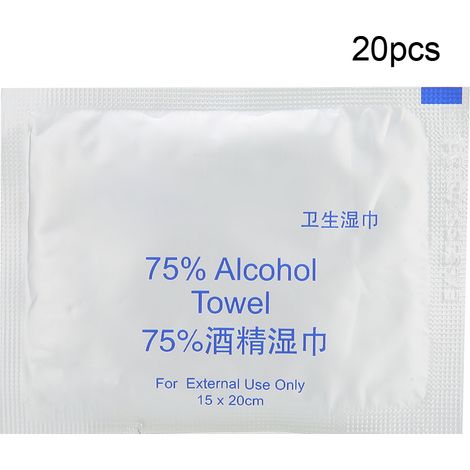 20 lingettes nettoyantes humides jetables en non-tissé doux, lot de papiers humides souples (1/5)