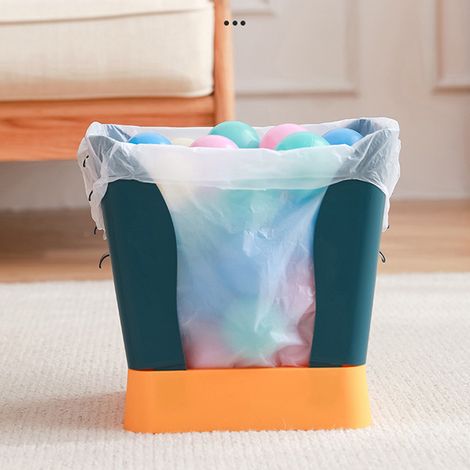 Poubelle extensible réglable 9 niveaux d'ouverture pour cuisine et salle de bain, bleu et jaune, vente chaude TikTok (1/5)