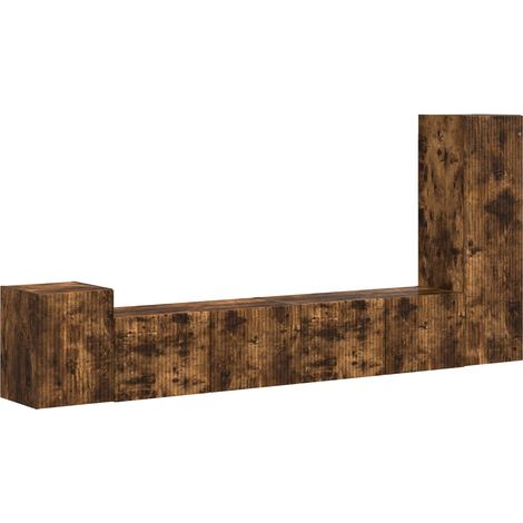 Conjunto de mueble de TV 3 pcs Roble ahumado vidaXL