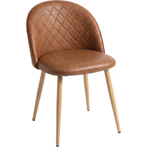 Sillas Comedor - Silla Vint Polipiel - Diamante Café (1/5)
