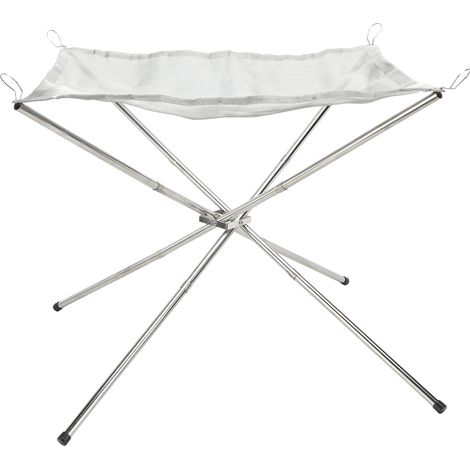 Foyer portable en maille d'acier inoxydable avec support pliable pour barbecue en camping extérieur (1/5)