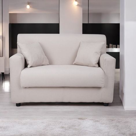 Divano 2 posti Beige - tessuto sfoderabile 124 cm BOLOGNA (1/5)
