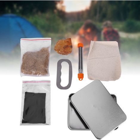 Kit de Survie Camping avec Silex et Tige d'Allumage pour Randonnée