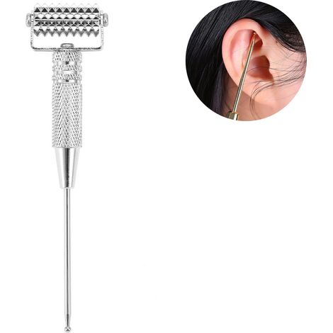 Rouleau De Massage Auriculaire - Sonde À Points D'Acupuncture - En Cuivre - 12,5 Cm - Pour Massage Visage Et Corps - 1 Pièce (1/5)