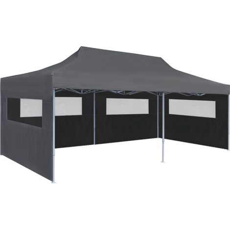 Tente de réception pliable Style Moderne - Tonnelle Barnum - Pavillon de Jardin - avec parois 3 x 6 m Anthracite Chic-378859 (1/5)