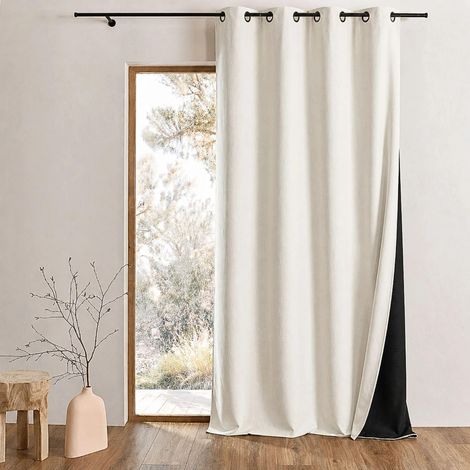 Rideau Thermique Phonique KONFOR - 140 x 180 cm - Blanc Cassé (1/5)