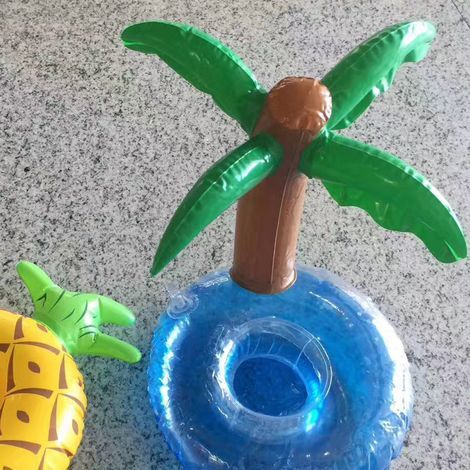 Porte-boissons gonflable flottant en PVC en forme de noix de coco pour piscine ou plage (1/5)