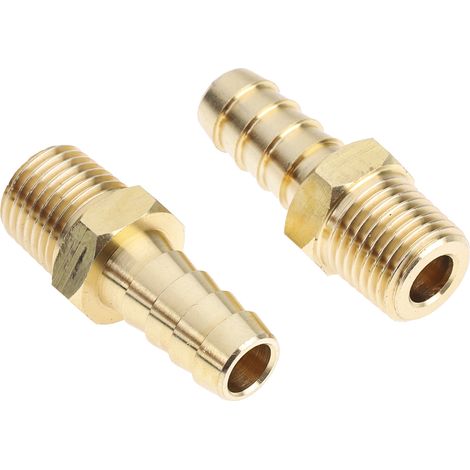 Raccord de tuyau souple RS PRO Droit, G 1/4" mâle Laiton ( Prix pour Paquet de 2 ) (1/4)