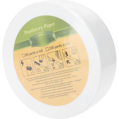 Bandes dépilatoires en papier non tissé (100 yards) pour l'épilation rapide des bras, des jambes et des aisselles. (1/5)