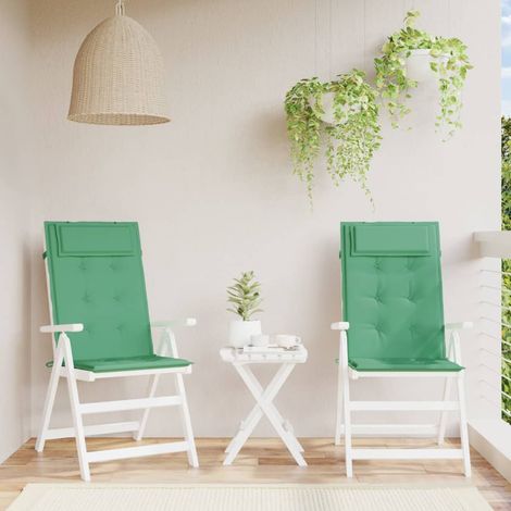 Lot de 2 Coussins de chaise à dossier haut Coussin de siège Coussins pour Fauteuil vert tissu oxford BSRHS214742 (1/5)