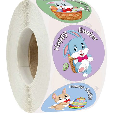 Autocollants de Pâques, autocollants d'animaux, 500 pièces assorties, œufs de lapin, joyeuses Pâques (1/5)