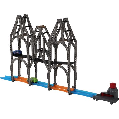 298 pièces - Circuit de course de voitures à catapulte à monter soi-même - Blocs de construction - Jouets de voitures éjectables (1/5)