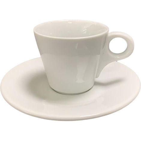 Set 6 Tazze Tazzine Caffè in Ceramica Bianche Laura con Piattini Beta (1/2)