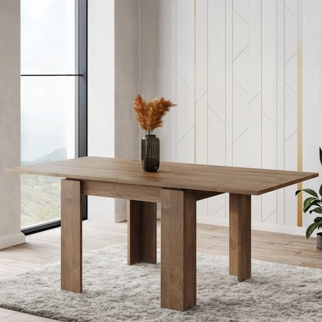 Ausziehbarer Tisch Popoli, Klappmechanismus, max. Länge 180 cm, 180x90x78h cm, Nussbaum braun (1/3)