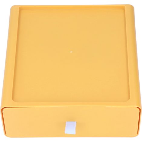 Boîte de rangement de bureau Tetragonum anti-poussière, combinaison de rangement pour articles de papeterie et cosmétiques, jaune (1/5)