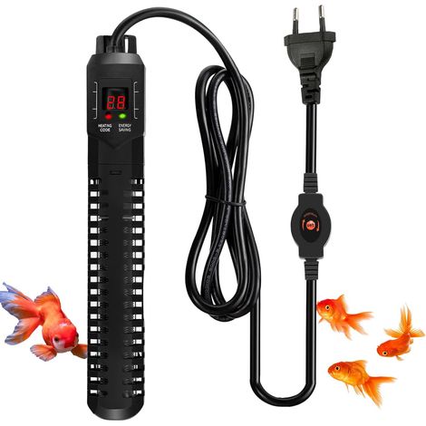 Riscaldatore per acquario da 500 W, riscaldatore per acquario regolabile, asta riscaldante per acquario con display a LED e cavo da 4,75 piedi per acquari e vasche per pesci da 60 L a 250 litri (15-34 (1/5)