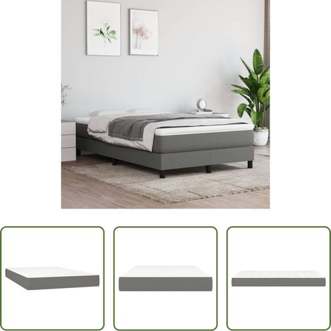 Sommeil de qualité - Matelas de lit à ressorts ensachés fermeté moyenne Gris foncé 120x200x20 cm (1/5)