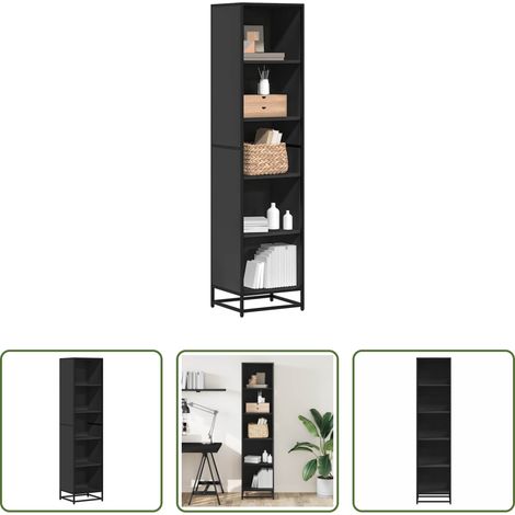 vidaXL Rangement intérieur - Bibliothèque noir 40x35x170,5 cm bois d'ingénierie (1/5)