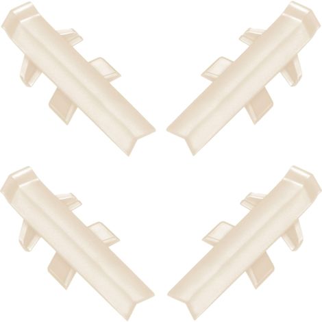 4x Connecteur angle intérieur rentrant jonction d'angle 90° pour profil décoratif bande d'étanchéité plinthe Finition Coin Plan de travail Cuisine Salle de bain Meuble Protection, en plastique beige (1/3)