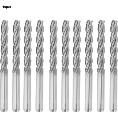 10 fraises à spirale en carbure CNC à 4 dents, 3,175 x 22 mm (1/5)