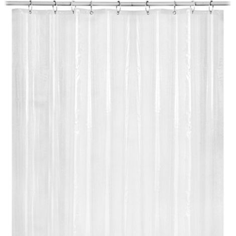 Rideau de douche transparent en PEVA avec aimant lesté, résistant aux moisissures et imperméable. (1/5)