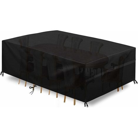 royaluxe - Housse de Protection Housse de Meuble Housse Salon de Jardin Housse de Table Extérieur Bâche de Protection Étanche Tissu Oxford, avec Corde et Boucle Verrouillage(210D, 180 x 120 x 74cm)