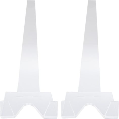 Clear Acrylic Plate Holder, 2 Pack, Display Stand for Plates, Books, Photo Frames, Art Showcase, Office and Home Shelf Decor (1/5)