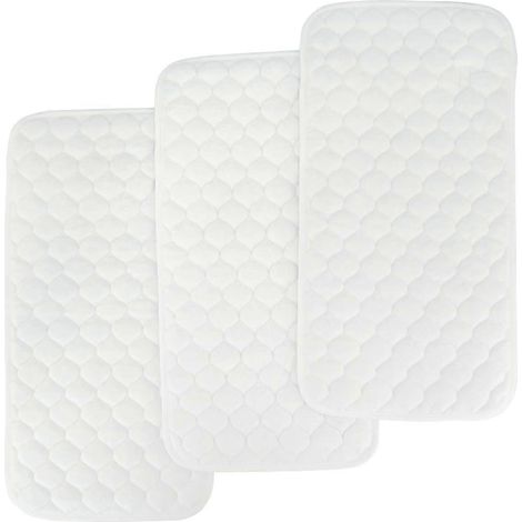 Matelas à langer pour bébé, protège-slips menstruels pour fille, matelassé en bambou, épais et imperméable, lot de 3 (Blanc neige) (1/4)