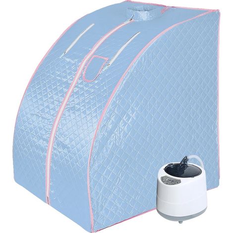 Sauna de vapor, diseño portátil, temperatura regulable, azul. (1/2)