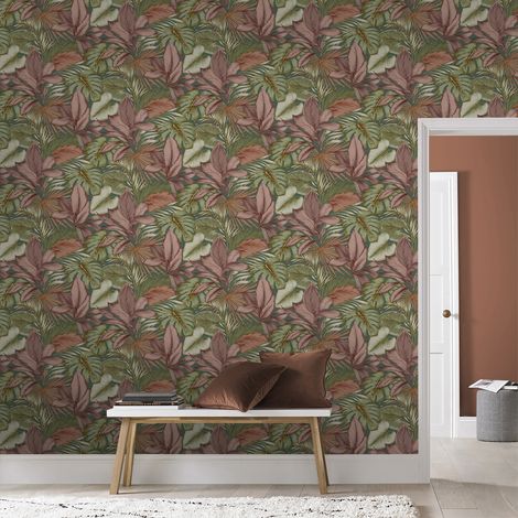 Papier peint intissé Indra 1005 x 52cm Vert (1/5)