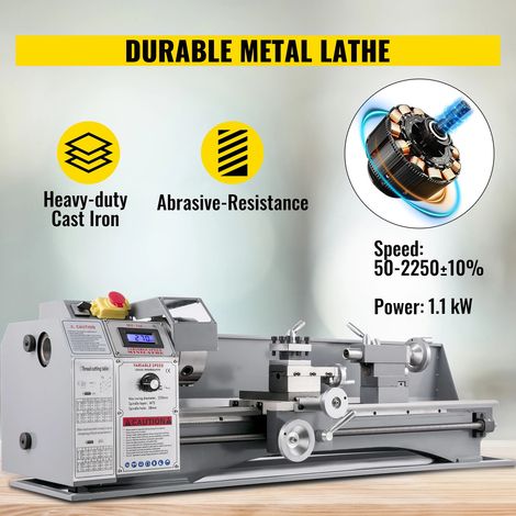 Morsa da banco metallica Sihao Tornio in legno Professionale 750W 220x750mm (1/5)