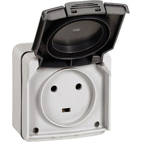 LEGRAND Prise de courant 2P+T 20A étanche IP55 Plexo gris