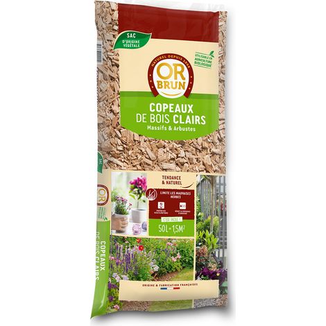 Paillage Naturel 50L Or Brun - Réduit l'Arrosage et Protège du Gel