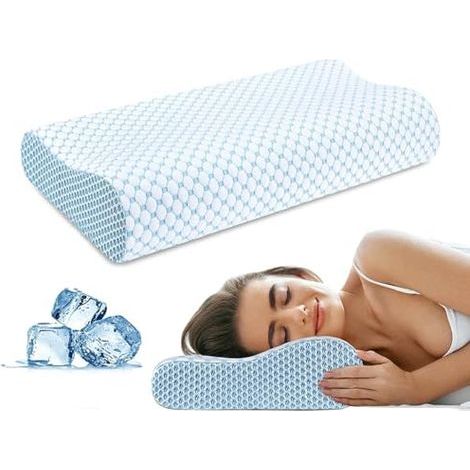 Oreiller Ergonomique en Mousse à Mémoire de Forme - Soutien Ferme et Confortable pour Dormeur sur Le Côté et Le Dos Confortable, Sommeil réparateur, Soutien Ferme(55x35cm) (1/5)