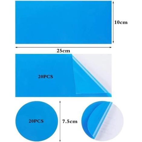 40 Pièces Rustine Piscine - Kit de Réparation avec Patchs Auto-Adhésifs PVC pour Liner de Piscine (1/5)